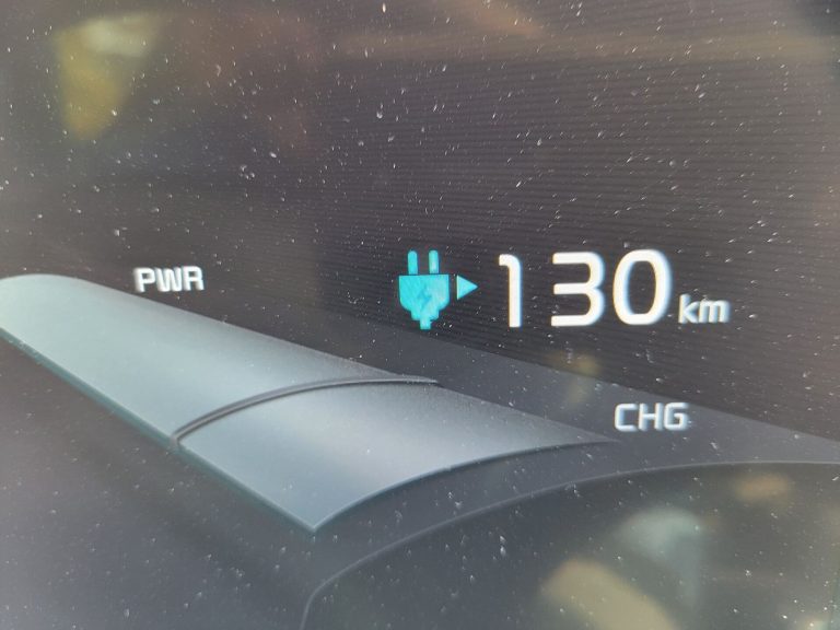 electric vehicle interior showing software dashboard display
